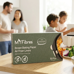 กระดาษรองอบยุโรปสำหรับหม้อทอดไร้น้ำมัน ขนาด 22 x 22 ซม. 80 แผ่น สำหรับทอด อบ ปรุงอาหาร กระดาษรองอบแบบไม่ติดกระทะ - Product Image 5