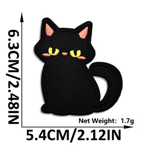 Adesivos Termocolantes Bordados de Gato Preto Fofo para Roupas Infantis, Bolsas e Chapéus - Product Image 4