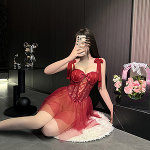 Tek boyutlu seks itiraz gecelik netleştirme Frenum dantel dekorasyon işık kontrol seviyesi sutyen pedi içi boş perspektif kayma içerir - Product Image 6