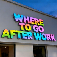 Lettres lumineuses LED RGB 3D personnalisées Kelly pour extérieur, enseigne murale pour club, bar, entreprise, affichage de logo mural