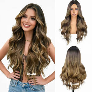 Perruque longue bouclée à grandes ondulations dégradées pour femmes, styles brésiliens et vietnamiens, bonne qualité, sans colle, vente en gros d'usine - Product Image 2