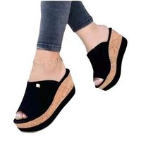 Chaussures femmes sandales compensées à semelle épaisse bouche de poisson