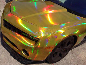 Film de vinyle <span class=keywords><strong>holographique</strong></span> or irisé Chrome Laser vinyle rouleau sans bulles enveloppe de voiture 1.52*17m - Product Image 2