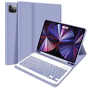 वायरलेस डिटेचेबल कीबोर्ड डायरेक्ट चार्ज पेंसिल होल्डर मैग्नेटिक लेदर केस कवर आईपैड एयर 4 10.9 प्रो 11 सीधे चार्जिंग