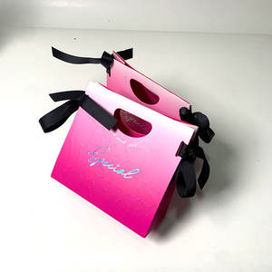 מותאם אישית ורוד מובלט לוגו לוגו שקיות נייר קטנות למתנות חתונה טובה אריזה ממתקים - Product Image 3