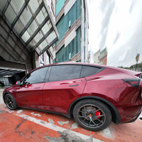 WRAPMASTER Vinilo para Automóviles Rojo Carbón Forjado PET de 1.52*18 Metros
