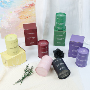 Bougies parfumées cylindriques en pot métallique jaune, rose, vert, bleu, en cire de paraffine, décoration moderne pour la maison, bougie artistique, parfum floral et végétal - Product Image 4