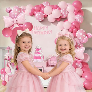 Kit de Guirnalda de Globos con Temática de Minnie Rosa, Decoraciones para Fiestas, Juego de Globos con Lazo para Cumpleaños de Niña - Product Image 3