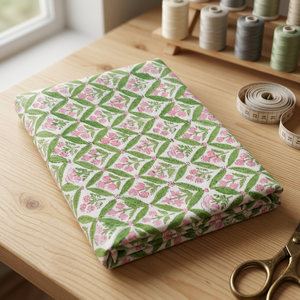 Nueva Tela de Algodón Orgánico Indio con Estampado Floral Tejido para Verano, Ecológica, de Secado Rápido y Transpirable, para Vestidos, Edredones, Cortinas y Decoración del Hogar - Product Image 1