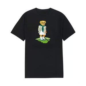 T-shirt décontracté style européen et américain pour <span class=keywords><strong>femme</strong></span>, 180 grammes, col rond, imprimé ours, fermeture en coton, haute résistance - Product Image 1