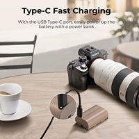 K & F Concept baterai LP-E6NH 2250mAh dengan Port pengisi daya USB Tipe C LP-E6 pengganti baterai E6N E6NH
