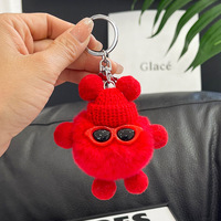 Mini porte-clés en fourrure de lapin Rex porte-clés duveteux bibelots pompon porte-clés bibelot pompon porte-clés
