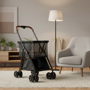 Cochecito plegable impermeable <span class=keywords><strong>para</strong></span> mascotas con 4 ruedas <span class=keywords><strong>para</strong></span> gatos y perros pequeños y medianos Cochecito <span class=keywords><strong>para</strong></span> perros - Product Image 2