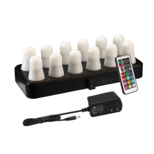 Bougie LED rechargeable avec base inductive et bougie en U - RGBCW, utilisation extérieure/intérieure, plastique, indice de protection IP68 - Product Image 1