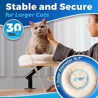 360 °   Lit de bureau pour chat réglable en hauteur et rotatif, nid rond, hamac, structure métallique pour fixation sur table