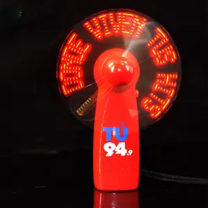 LINLI Custom PatternText Message Saying Mini Advertising Toy Fan Handheld Fan Light Up Fan