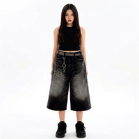 Nouvelle Arrivée Salubrious Sports – Short en jean taille mi-haute pour femme, coupe régulière, longueur longue, 100 % coton, séchage rapide, idéal pour l'été