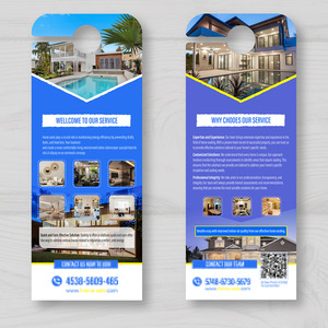Folleto promocional personalizado para colgar en la puerta de la habitación, con gancho irregular, impreso para la empresa - Product Image 6