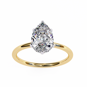 Bague de fiançailles pour femme en or massif 18 carats avec diamant de laboratoire taille brillant, certifiée IGI, plaqué rhodium, luxe, couleur D, VBR - Product Image 1
