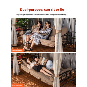 Fauteuil <span class=keywords><strong>suspendu</strong></span> en métal pour l'extérieur, balcon, intérieur, cour, 2 places, imperméable, mobilier d'extérieur - Product Image 2