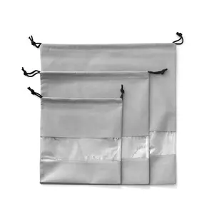 定制可重复使用防尘套热封无纺布袋拉绳袋带标志印刷