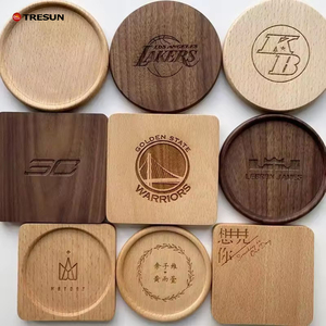 Custom Logo Wooden <b>Coaster</b> Engraving Factory Supply Round Square Cup Mats & Pads for Coffee Tea Bar Home Office - Product Image 2
