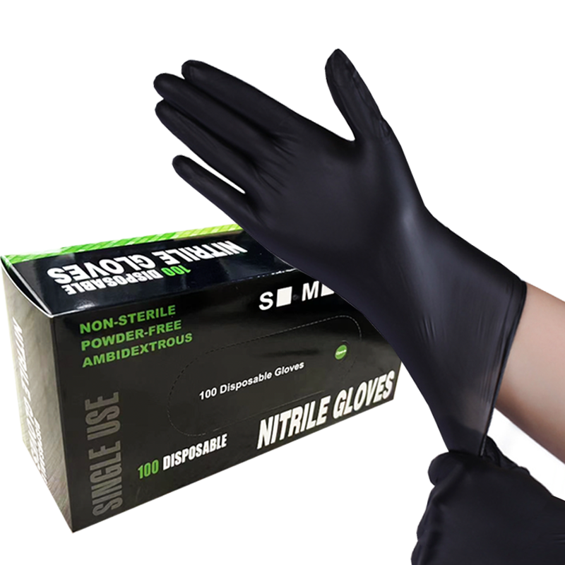 Black Nitrile Gloves 9 Inches Barber
