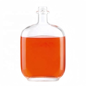 Botellas de vidrio cuadradas vacías personalizadas de 500ml/750ml, whisky redondo plano, Vodka, vino, brandy, ron, Gin Spirit, venta al por mayor, tipo de sellado de corcho - Product Image 1