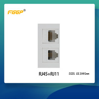 Enchufe Eléctrico RJ45 Cat6a/Cat6 10A/13A/20A con Autoconexión a Tierra, Habilitado para SDK CE, Tipo 45x45 con Puertos USB C, IP40, Cable de 1.5m, 110-250V