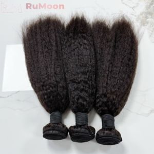 Lots de <span class=keywords><strong>Cheveux</strong></span> Bruts Kinky Straight Yaki en Gros, Prix d'Usine, Extensions de <span class=keywords><strong>Cheveux</strong></span> Vierges Brésiliens Remy pour Tissage - Product Image 2