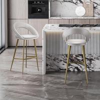 Chaise de bar de luxe légère pour usage domestique, tabouret de bar à dossier haut, chaise de table d'îlot, chaise de bar design modèle 7375