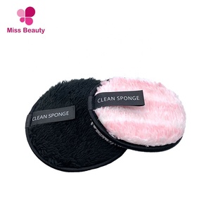 New Arrivals High Quality Microfiber Pink Round Shape Reusable Makeup Remover Pads with Double Side - Product Image 5