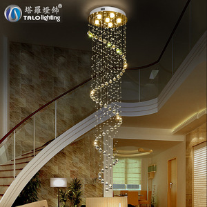 Lámpara de Araña de Cristal con Luces LED Giratorias para Escaleras, Decoración del Hogar - Product Image 1