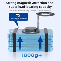 Logo personnalisé, design pliable double face 	 Support de téléphone portable magnétique flexible rotatif à 360 degrés en alliage d'aluminium portable