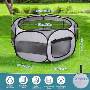 กรงเลี้ยงสัตว์เล็กแบบมีซิป ผ้าโพลีเอสเตอร์ระบายอากาศ สำหรับเลี้ยงไก่ ลูกสุนัข กระต่าย หนูตะเภา ในร่ม - Product Image 2