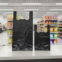 Sac de courses biodégradable en plastique personnalisé avec impression couleur pour fabricant de sacs de transport pour vêtements et t-shirts, destiné aux restaurants et usines d'emballage alimentaire