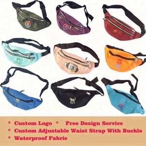 Riñonera de Tela Personalizable en Oferta, con Patrón Bordado Multicolor y Cierre de Cremallera Ajustable - Product Image 3