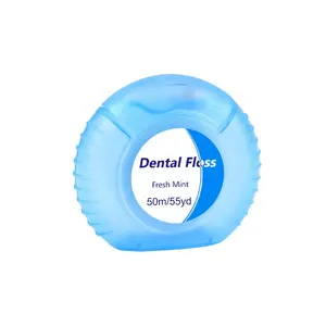 Limpiador de dientes encerado con sabor a menta para el cuidado bucal Dental ecológico portátil de 50m Hilo dental biodegradable