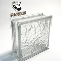 Wholesale Ultra White Square Hollow Clear Glass Brick Decoration Wall Partition Industrial Staircase Bathroom 5cm Thickness