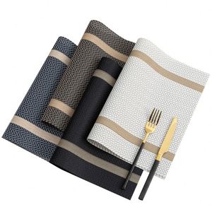 Napperon de table personnalisé de style japonais avec motif en fil doré, en PVC écologique, imperméable, résistant à l'huile et à la chaleur, pour hôtel - Product Image 3