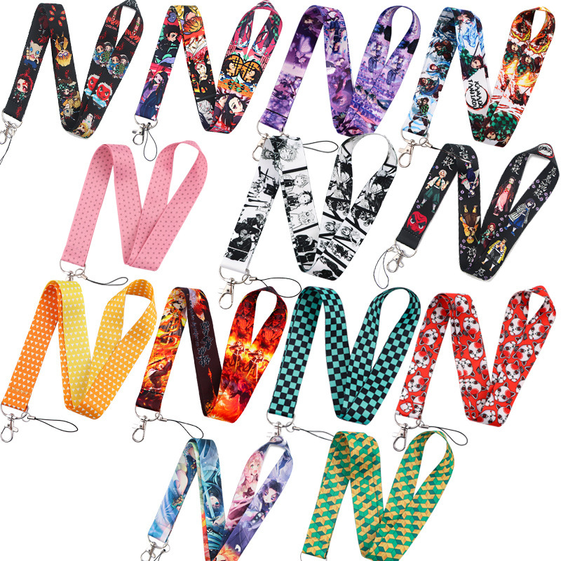 Anime Lanyards High Quality Cool Cartoon Demon Stain Lanyard Phone Neck Card Holder Anti-Lost Accessories Custom Logo
