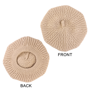 Gorro de punto holgado <span class=keywords><strong>para</strong></span> mujer, estilo francés, suave, de color liso, gorro tipo boina, gorro de punto ligero, gorro de artista - Product Image 6