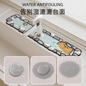 Tapis de robinet antidérapant en fibre de polyester, motif chiot fantaisie, pour évier de cuisine - Product Image 5