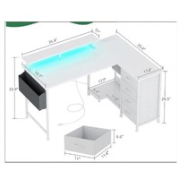 Bureau d'ordinateur avec support d'écran, bureau de jeu d'angle, bibliothèque, bureau de bureau en forme de L, bureau d'étude, design moderne et simple, matériau PVC