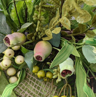 Karangan Bunga Artificial Berkualitas Tinggi, Hiasan Rotan Hijau untuk Dekorasi Rumah Sepanjang Musim