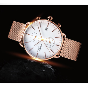 2023 Chronographe Date montres à quantité minimale de commande basse <span class=keywords><strong>Quartz</strong></span> Logo personnalisé étanche Reloj montre-bracelet de luxe en acier inoxydable pour hommes - Product Image 3