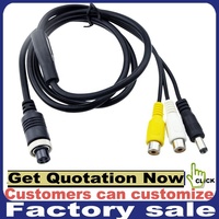 GX12 4pin AVIATION MACHO O HEMBRA Cables de tornillo conectar BNC RCA adaptador de cable de video para conectar cámaras de visión trasera del vehículo
