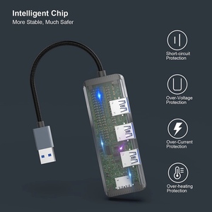 4 trong 1 thiết bị ngoại vi phụ kiện USB 3.0 HUB 4 cổng USB một hub với đèn báo - Product Image 3