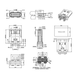 Разъем USB-C, разъем USB 3.1 <span class=keywords><strong>Type</strong></span>-C, гнездо <span class=keywords><strong>Type</strong></span>-C, 24-контактный, вертикальный, высокоскоростной разъем USB <span class=keywords><strong>Type</strong></span>-C - Product Image 3