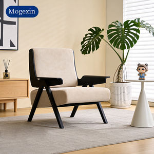 Sillón Moderno de Tela Blanca Estilo Nórdico Escandinavo, Par de Sillones Suaves para Sala de Estar, Sillón de Diseño - Product Image 3